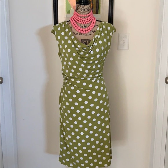 Ronni Nicole Dresses & Skirts - Ronni lime green polka dot dress